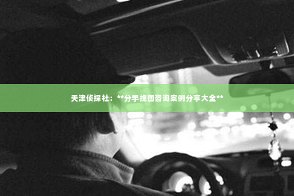 天津侦探社：**分手挽回咨询案例分享大全**