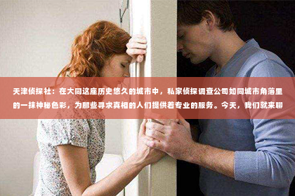 天津侦探社：在大同这座历史悠久的城市中，私家侦探调查公司如同城市角落里的一抹神秘色彩，为那些寻求真相的人们提供着专业的服务。今天，我们就来聊聊大同市的私家侦探调查公司，看看他们是如何在法律允许的范围内，为人们揭开生活的重重迷雾。