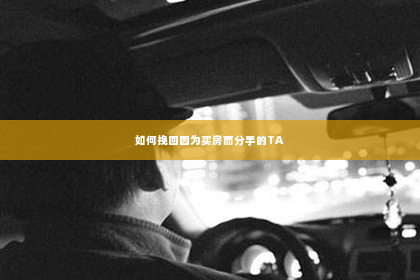 如何挽回因为买房而分手的TA