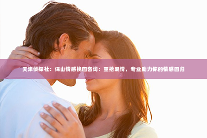 天津侦探社：保山情感挽回咨询：重拾爱情，专业助力你的情感回归
