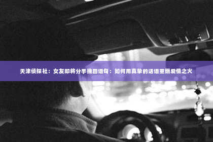 天津侦探社：女友即将分手挽回语句：如何用真挚的话语重燃爱情之火