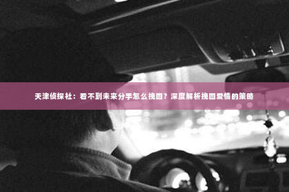 天津侦探社：看不到未来分手怎么挽回？深度解析挽回爱情的策略