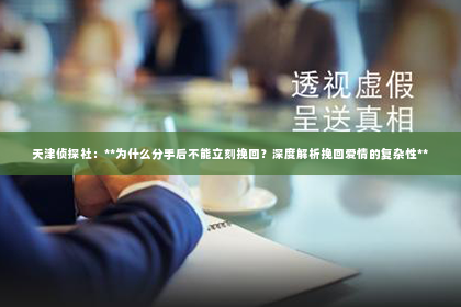 天津侦探社：**为什么分手后不能立刻挽回？深度解析挽回爱情的复杂性**