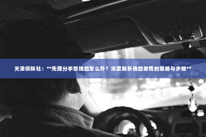 天津侦探社：**先提分手想挽回怎么办？深度解析挽回爱情的策略与步骤**